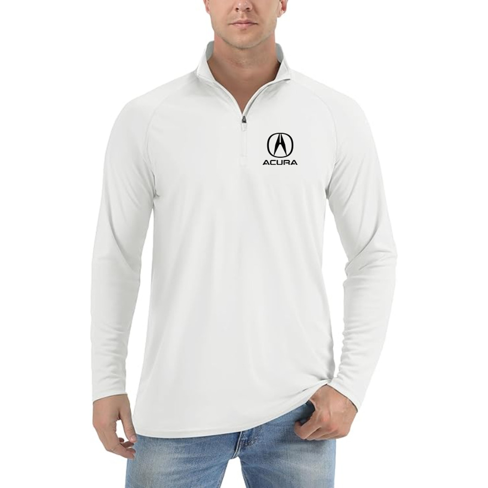 Men’s Acura Car - Lightweight Quarter-Zip Athletic Shirt – White